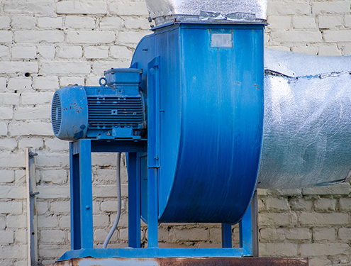 industrial motor powering industrial blower